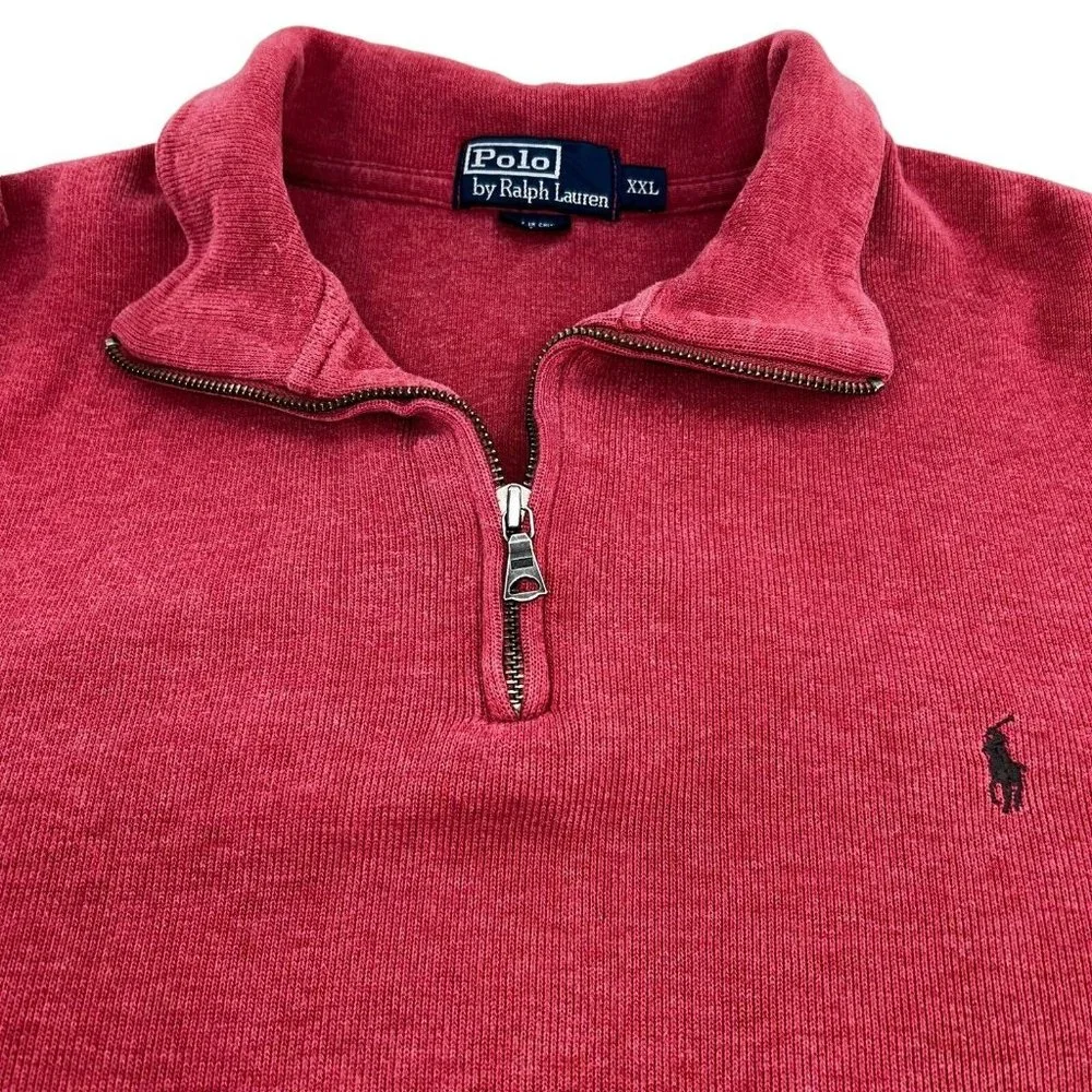 Polo by Ralph Lauren Men's Red Quarter-Zip Sweatshirt